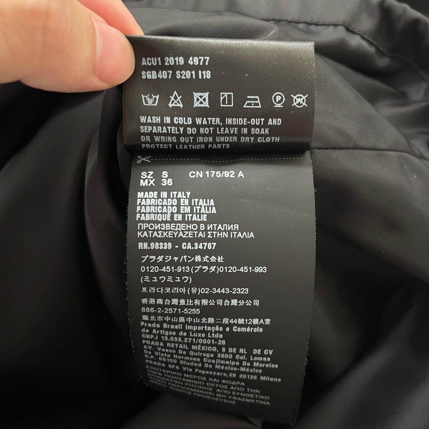 2020ss prada sgb407 anorak nylon hoodie S