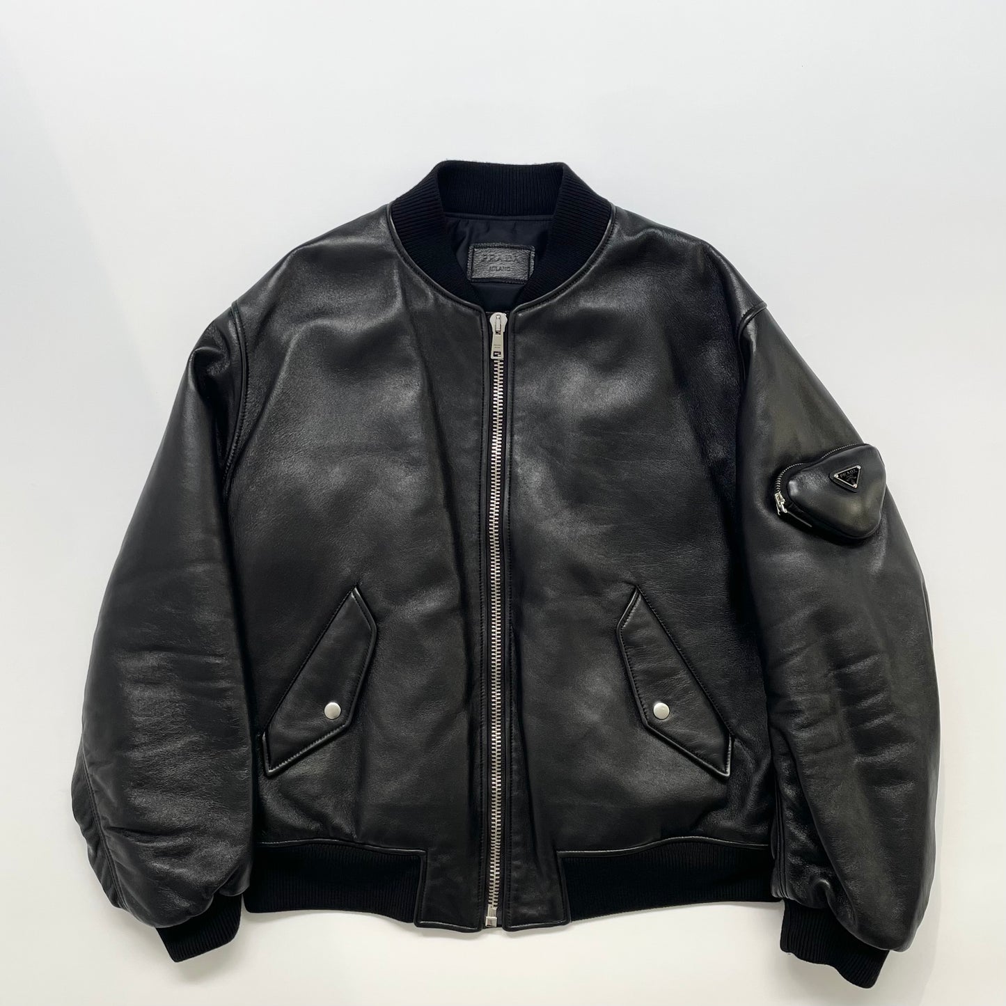 2021aw prada nappa leather bomber jacket 50 by raf simons