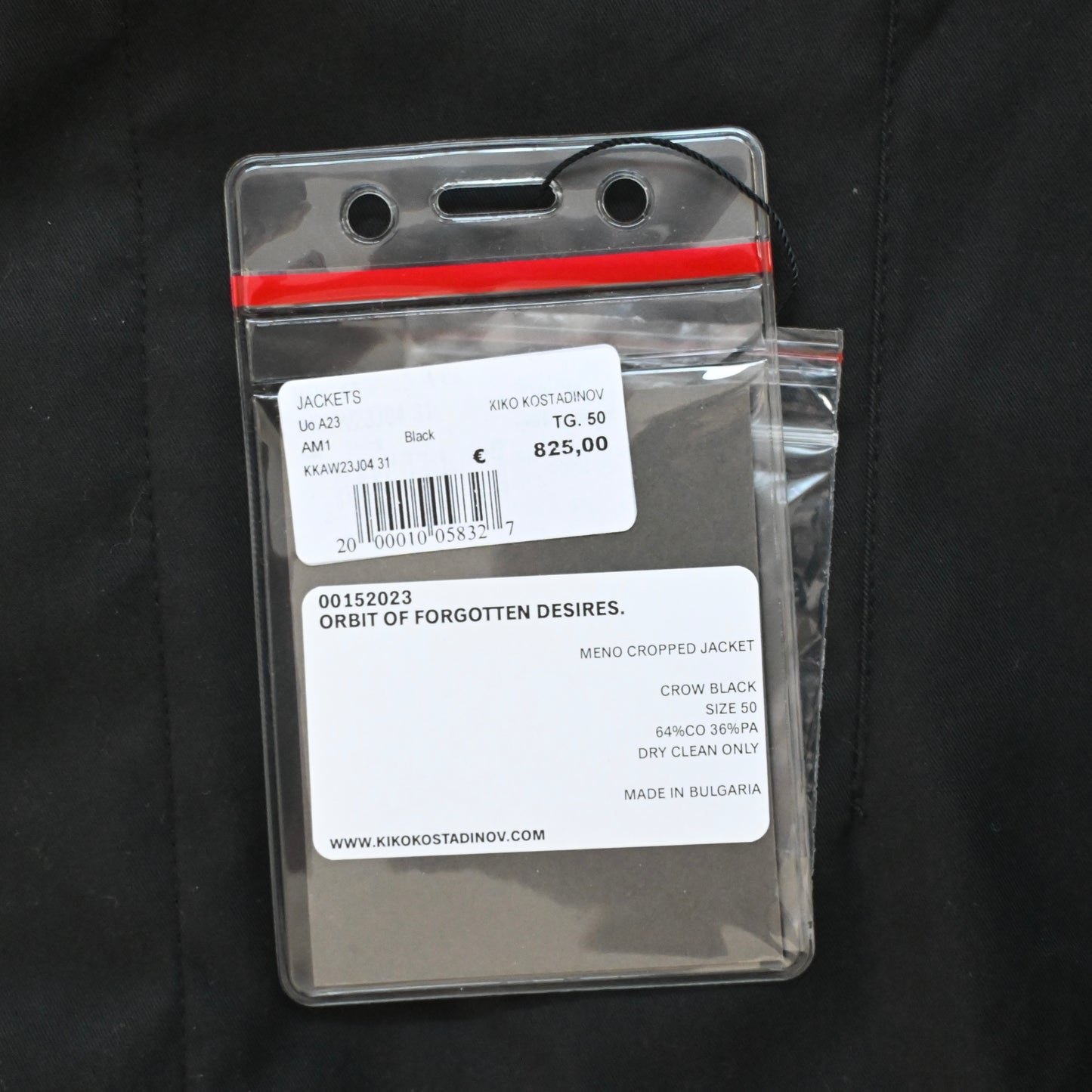 2023aw kiko kostadinov meno cropped jacket 50