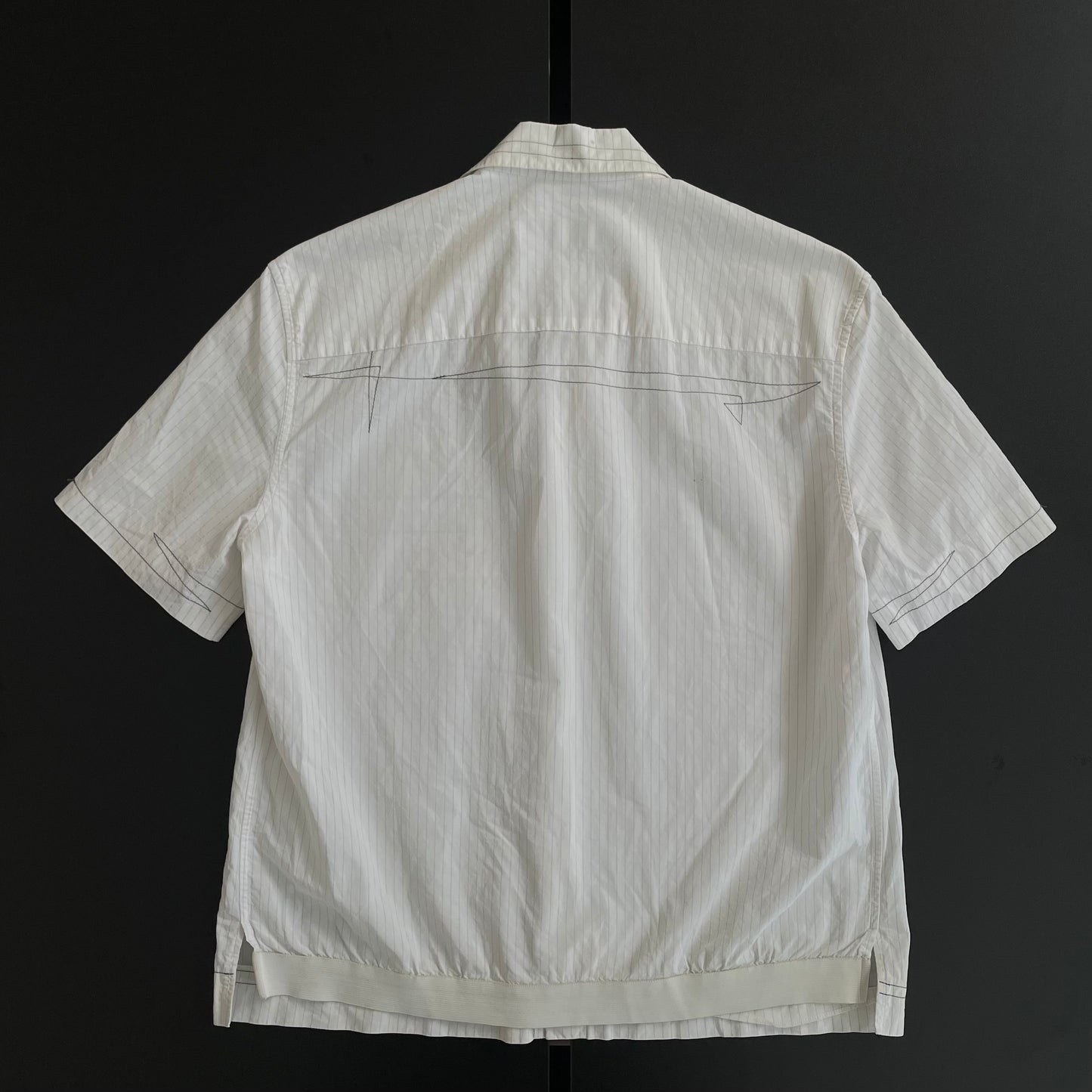 2000s hussein chalayan stripe stitch shirt 48
