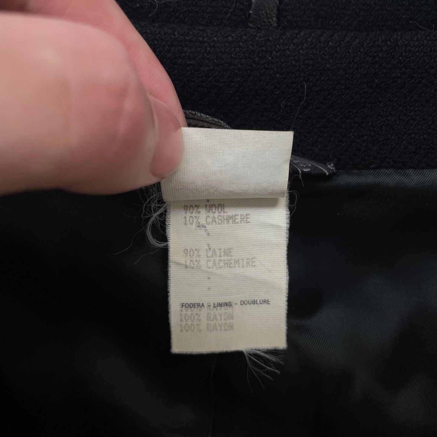 1990s versace wool leather piping coat 52