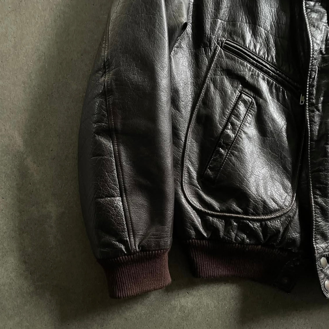 1990s emporio armani leather flight jacket 48