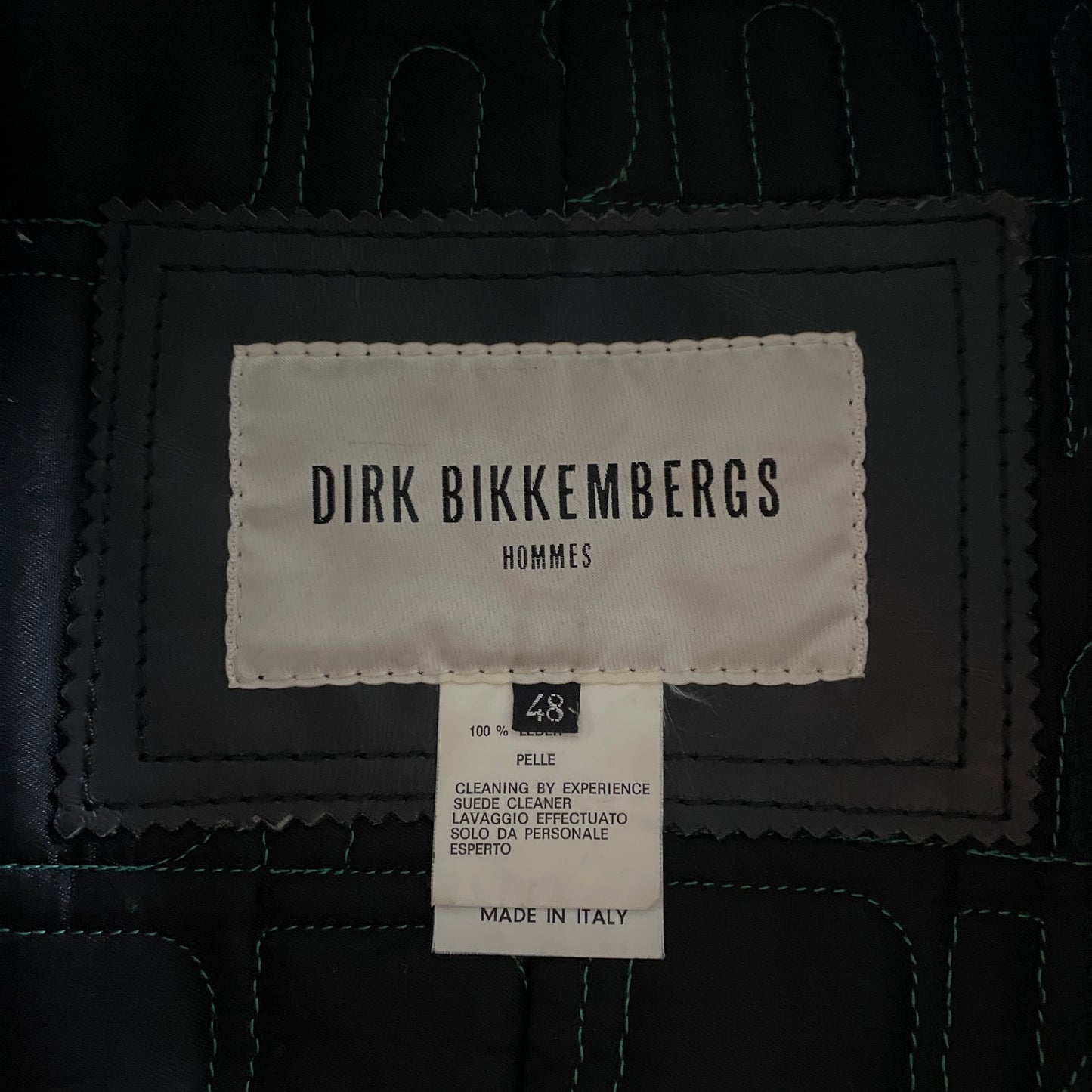 1997aw dirk bikkembergs cow leather jacket 48