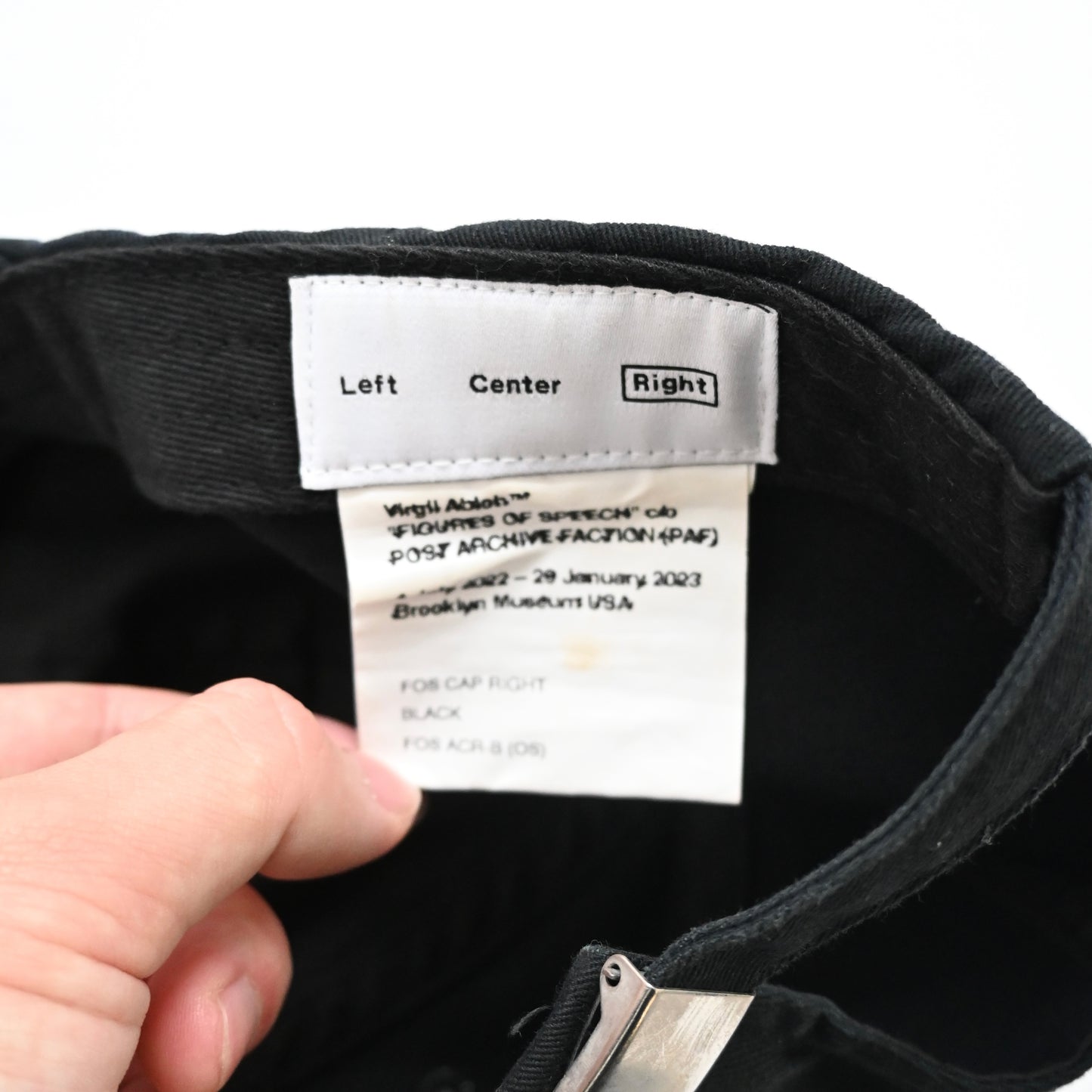 2022aw post archive faction x off-white Figures of Speech Cap