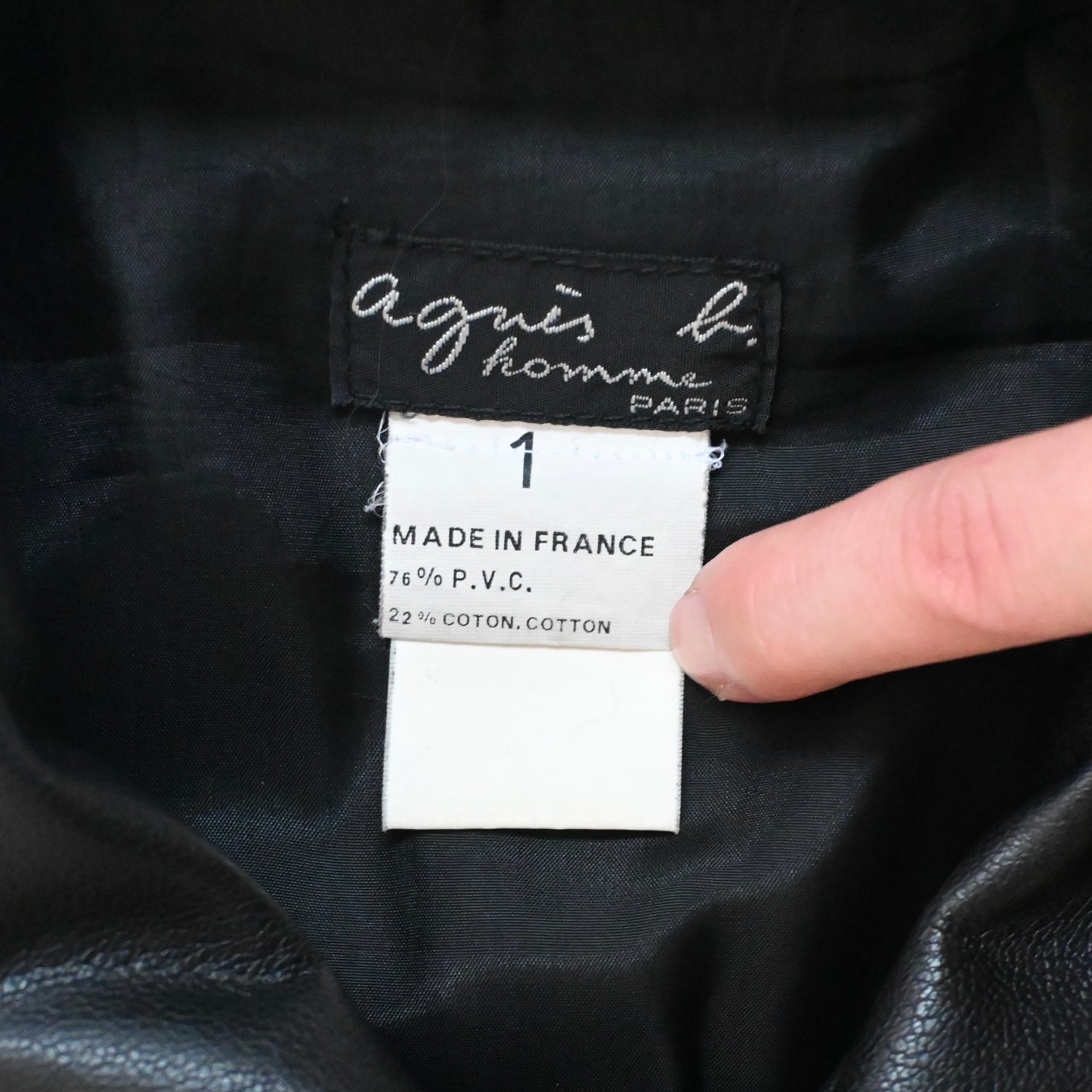 1990s agnes b homme pvc leather jacket 1