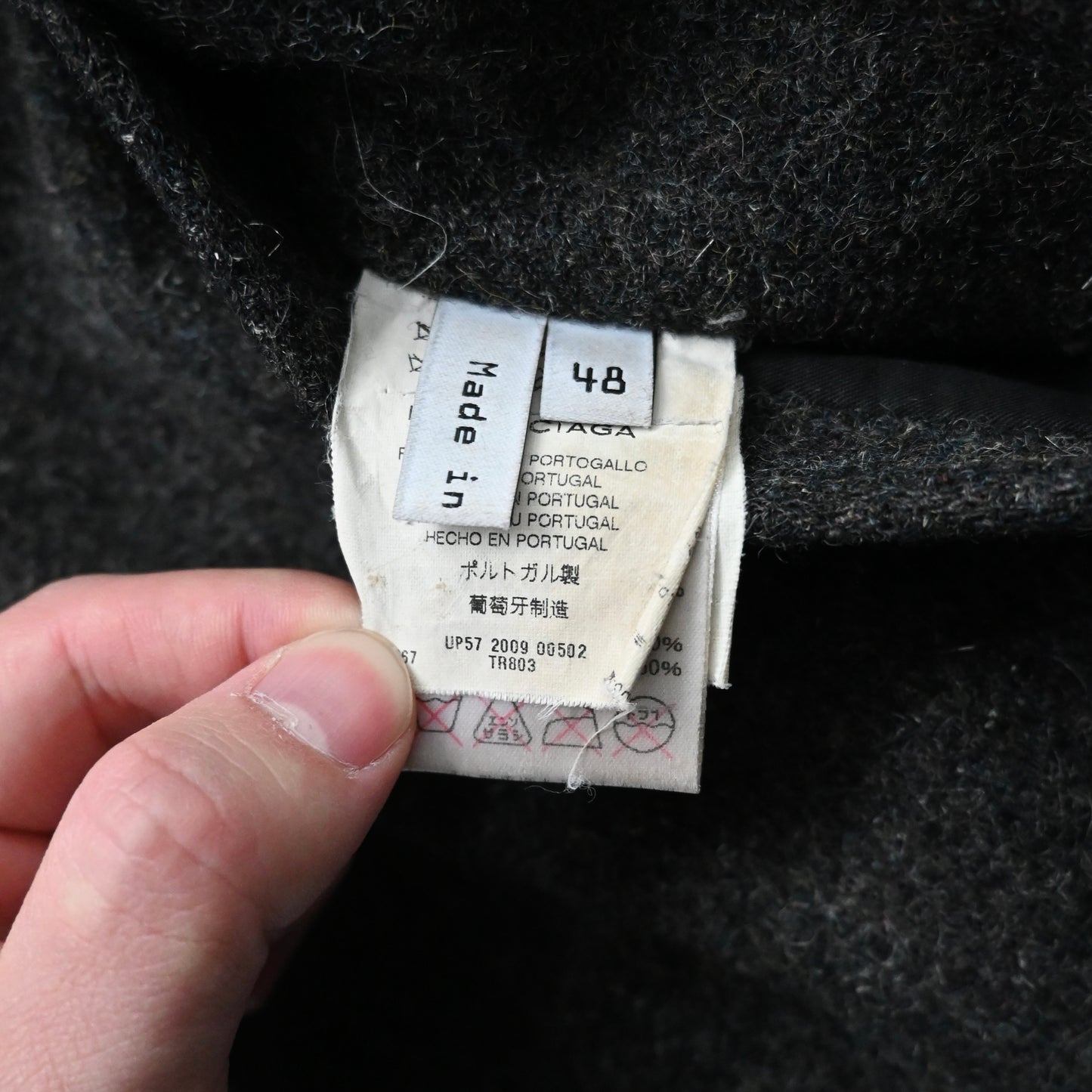 2009aw balenciaga leather docking wool ma-1 jacket 48