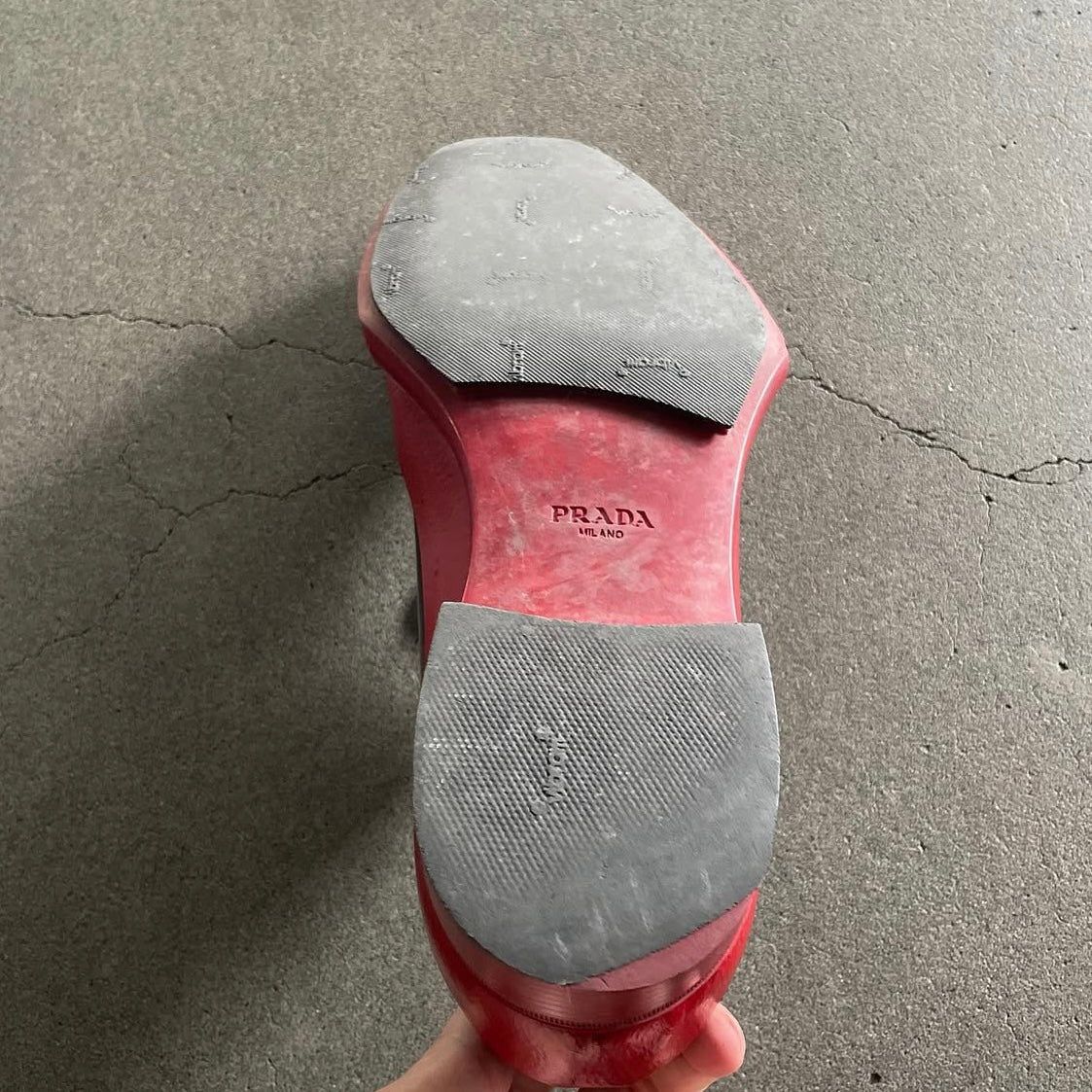 2012aw prada rubber leather shoes 28.5