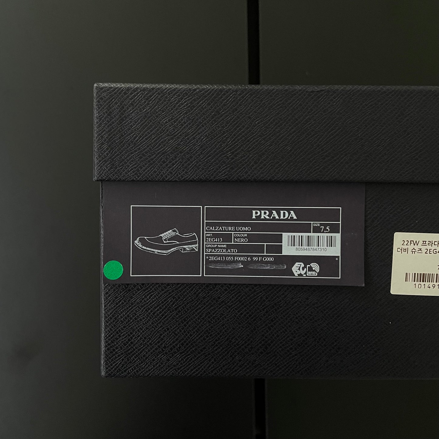 2022aw prada leather rubber shoes 7.5