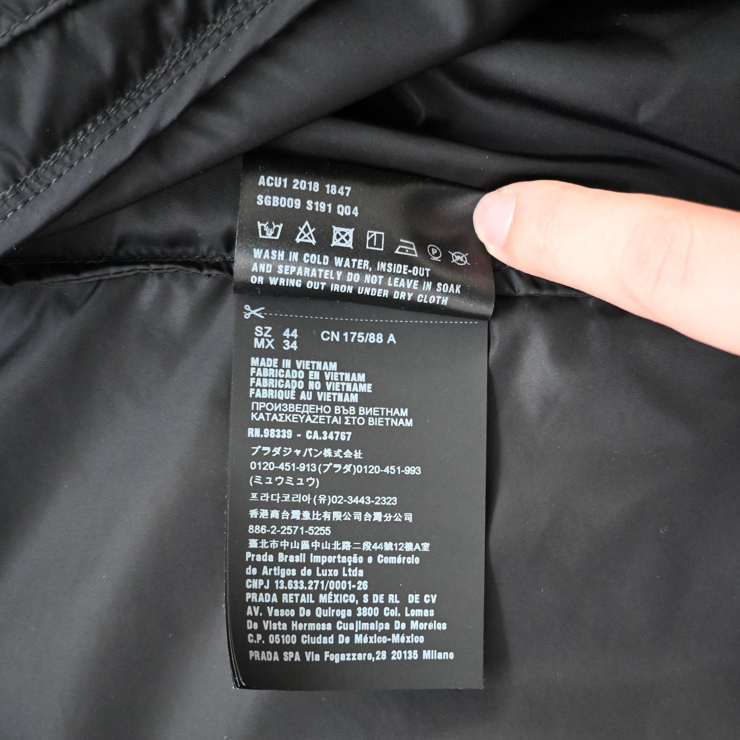 2018ss prada piping docking nylon blouson 44