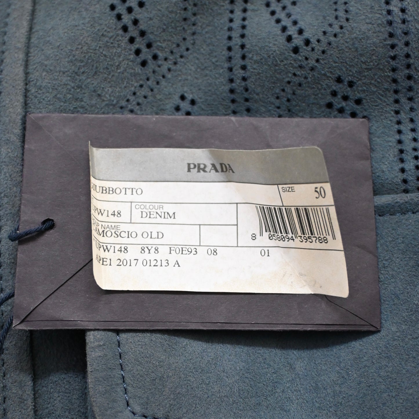 2017aw prada perforated geometric pattern suede jacket 50