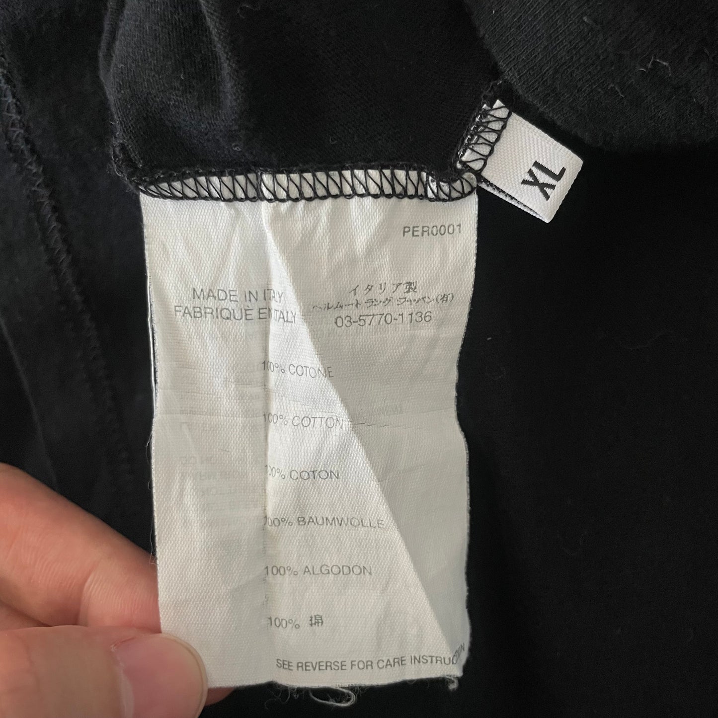 2002ss helmut lang cotton logo shirt XL