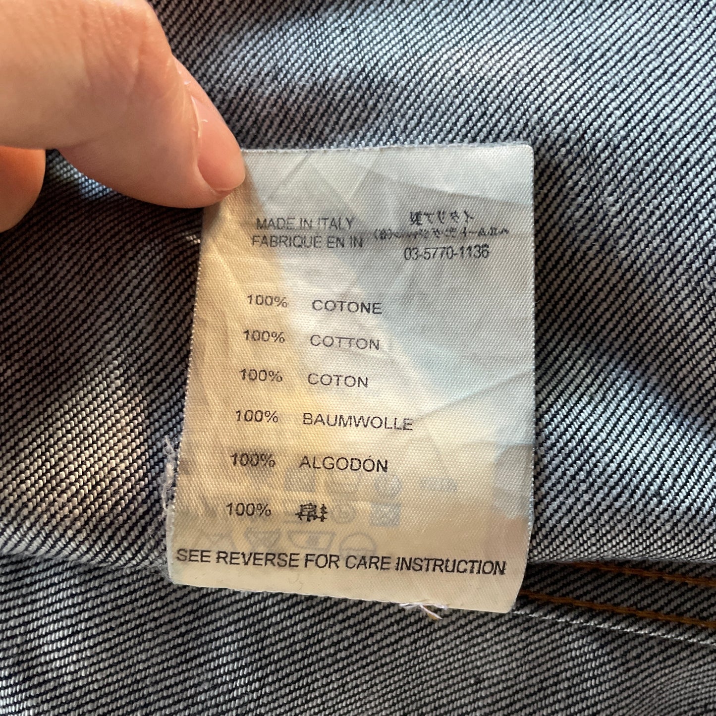 2003ss helmut lang leather sleeve denim jacket 44