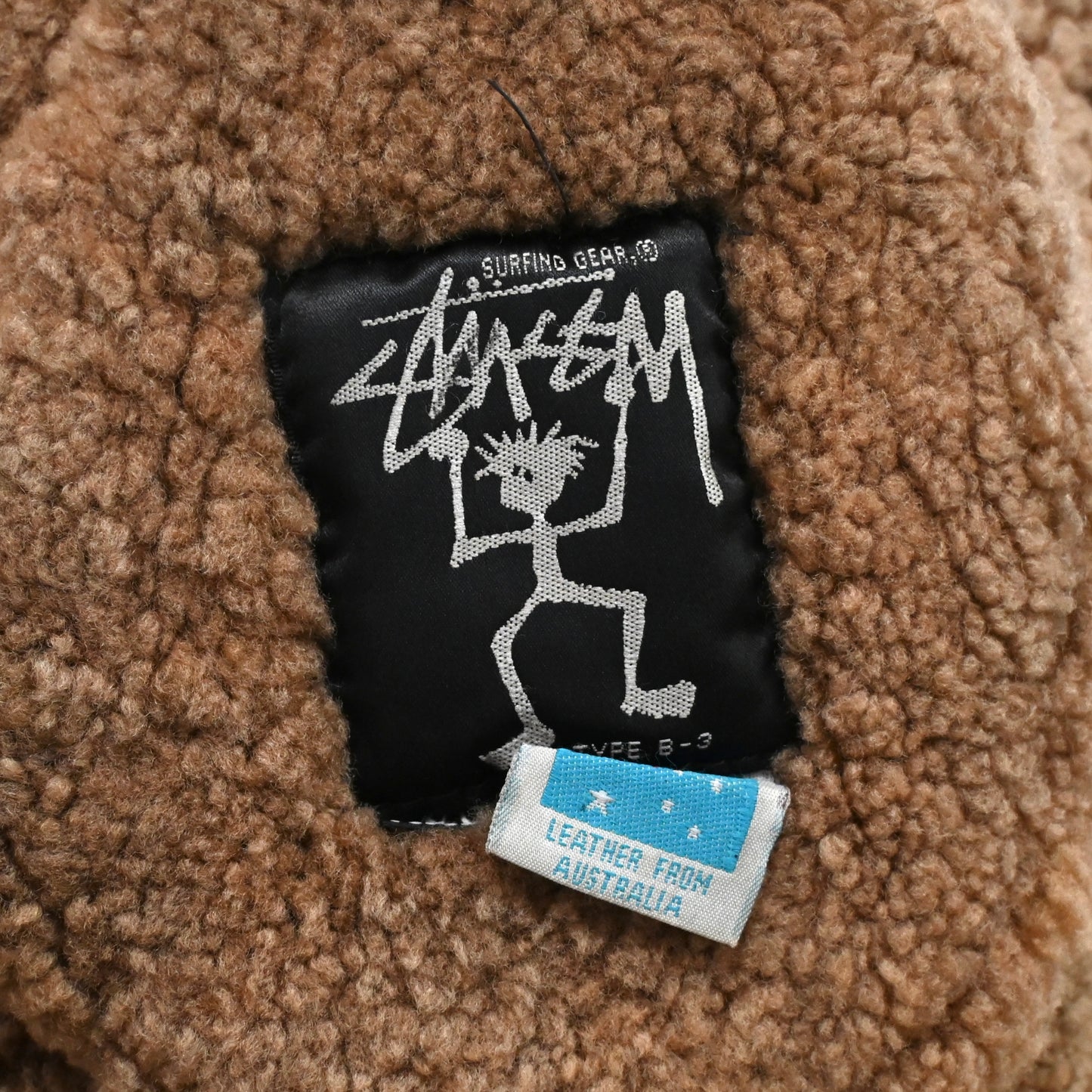 1990s stussy leather mouton jacket XXL