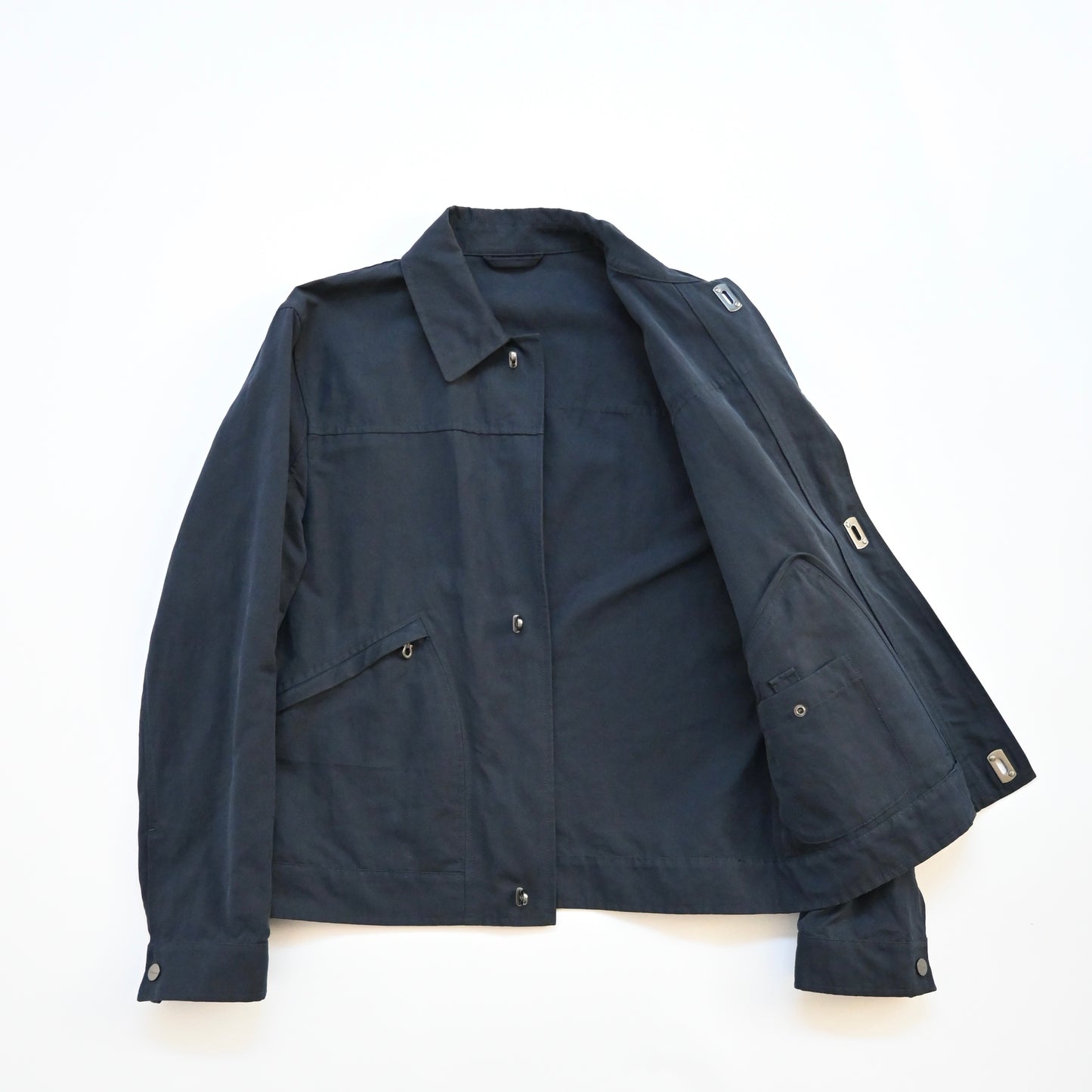 2000s salvatore ferragamo silver bangle cotton blouson 50