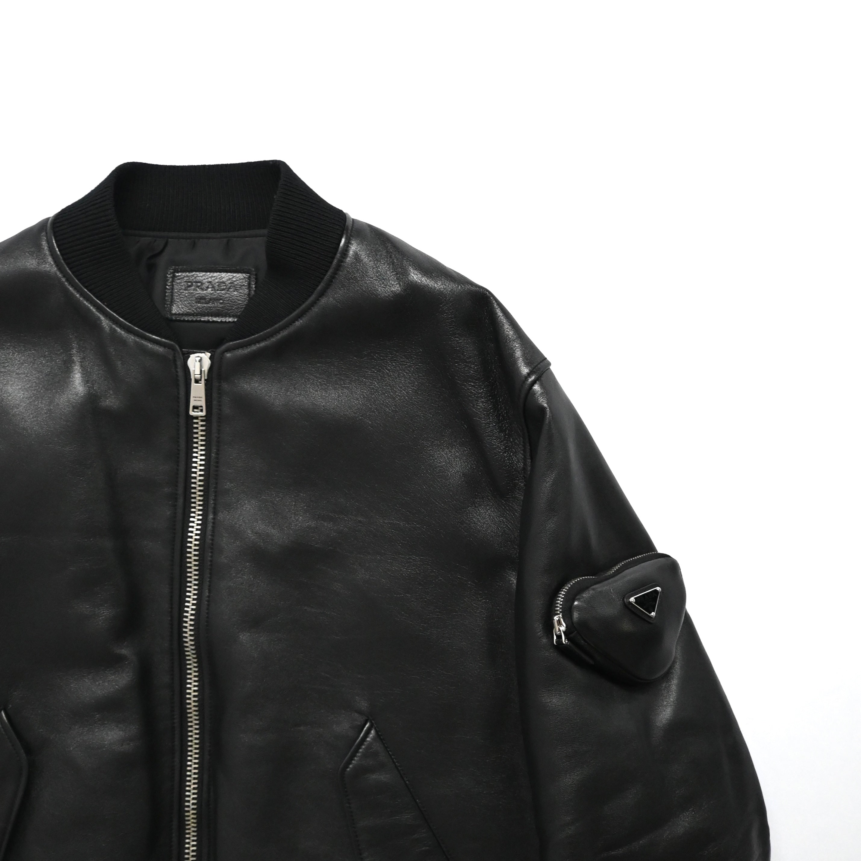 2021aw prada nappa leather bomber jacket 50 by raf simons