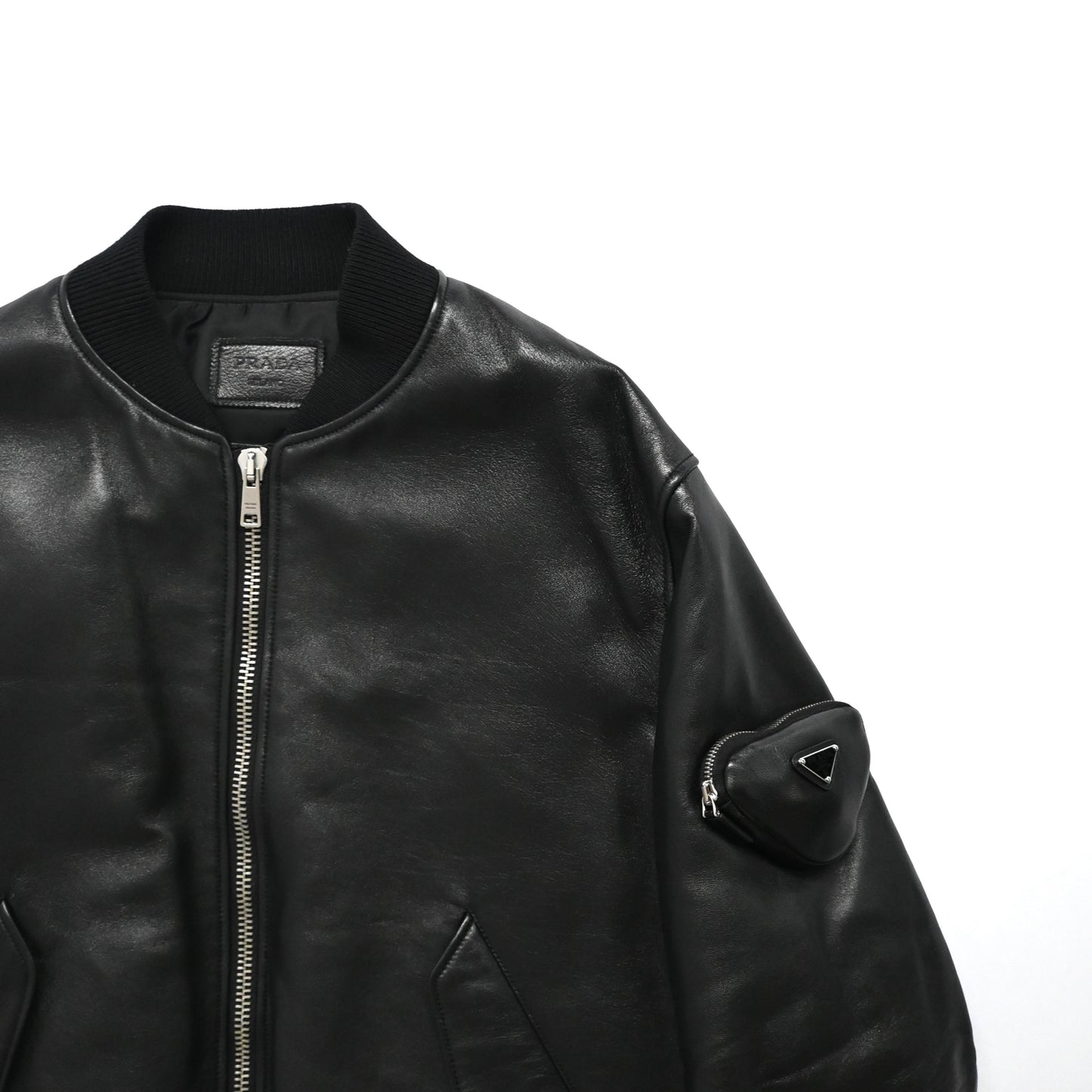 2021aw prada nappa leather bomber jacket 50 by raf simons