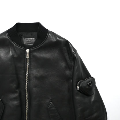 2021aw prada nappa leather bomber jacket 50 by raf simons