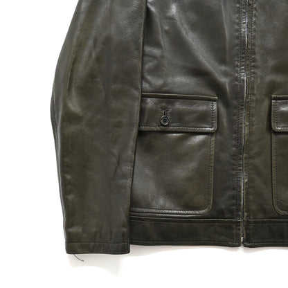 1990s prada lamb brown leather jacket 46