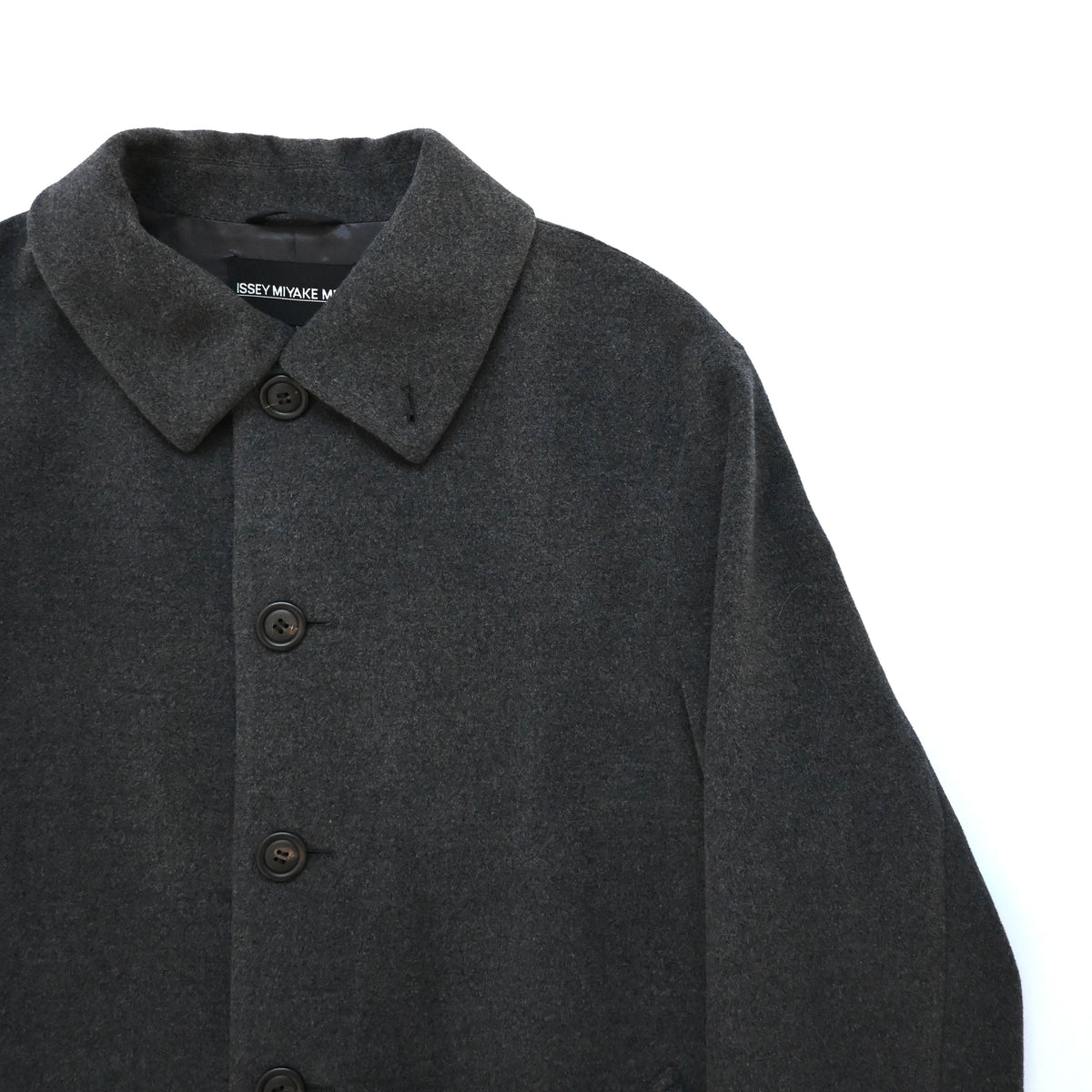 2000s issey miyake angora wool long coat M