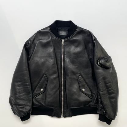2021aw prada nappa leather bomber jacket 50 by raf simons