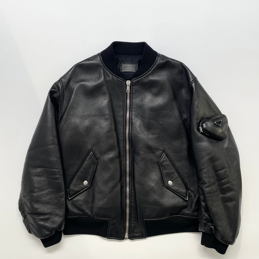 2021aw prada nappa leather bomber jacket 50 by raf simons