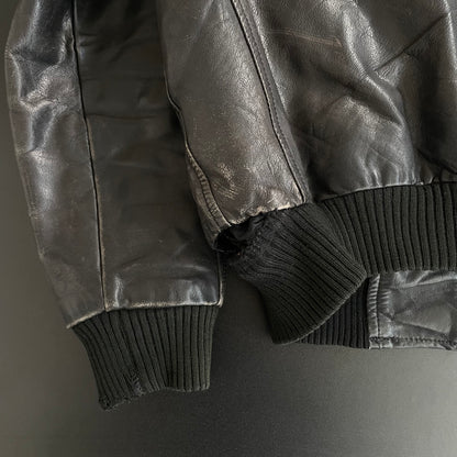 1990s dries van noten lamb leather bomber jacket M