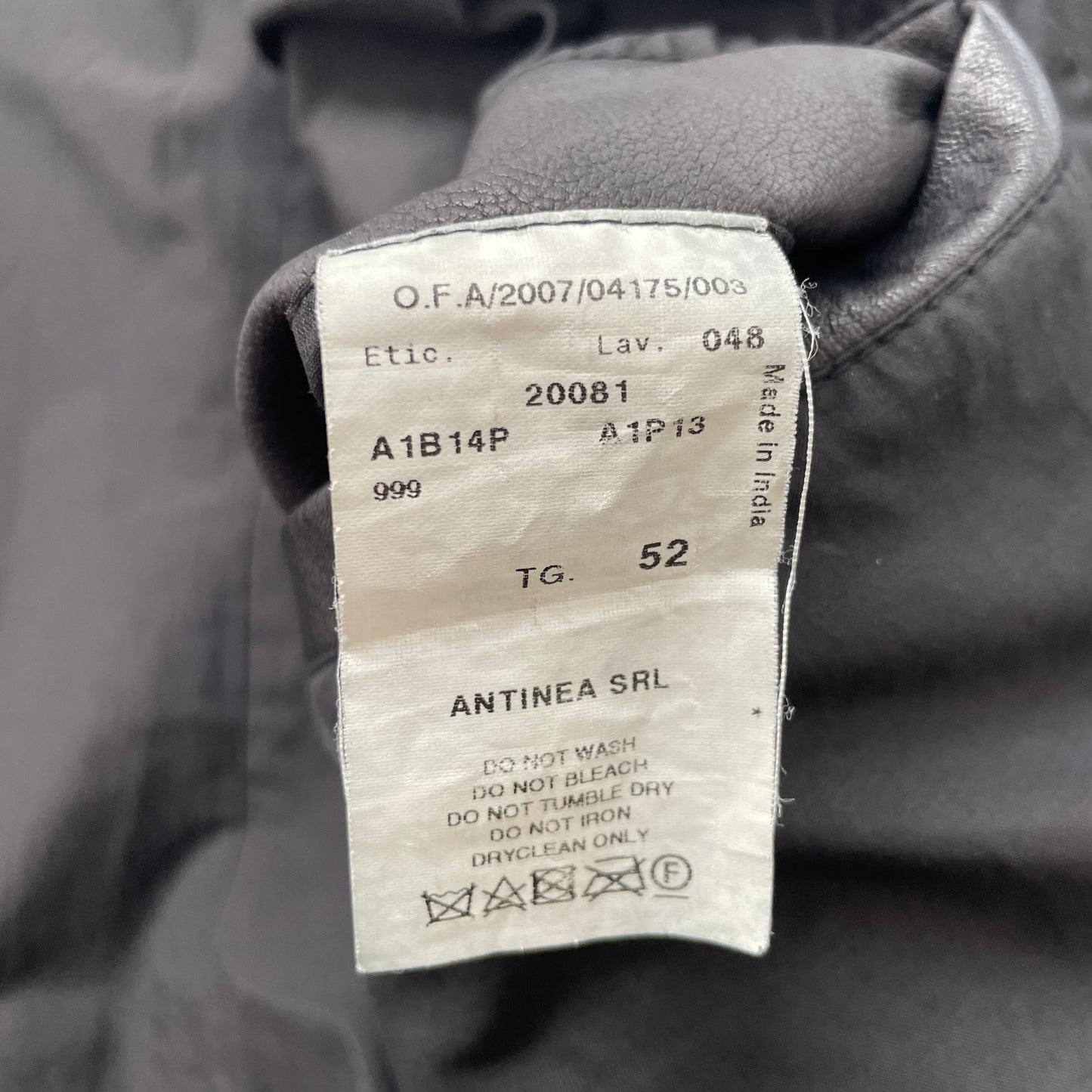 2007aw emporio armani piping leather jacket 52