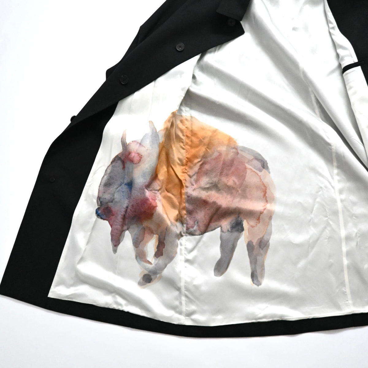 2020aw jil sander wool gabardine ink painting coat 46