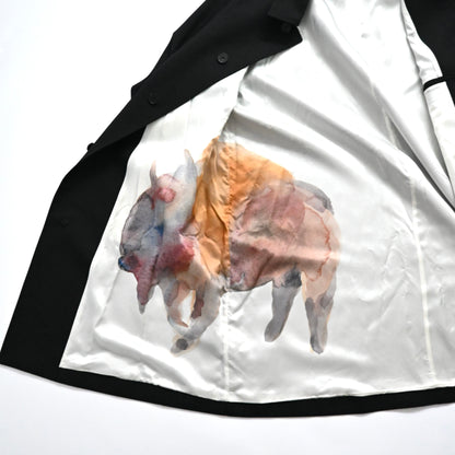 2020aw jil sander wool gabardine ink painting coat 46