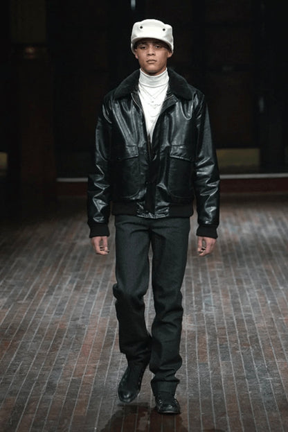 2003aw veronique branquinho caw leather flight jacket 46