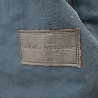 2000s salvatore ferragamo silver bangle cotton blouson 50