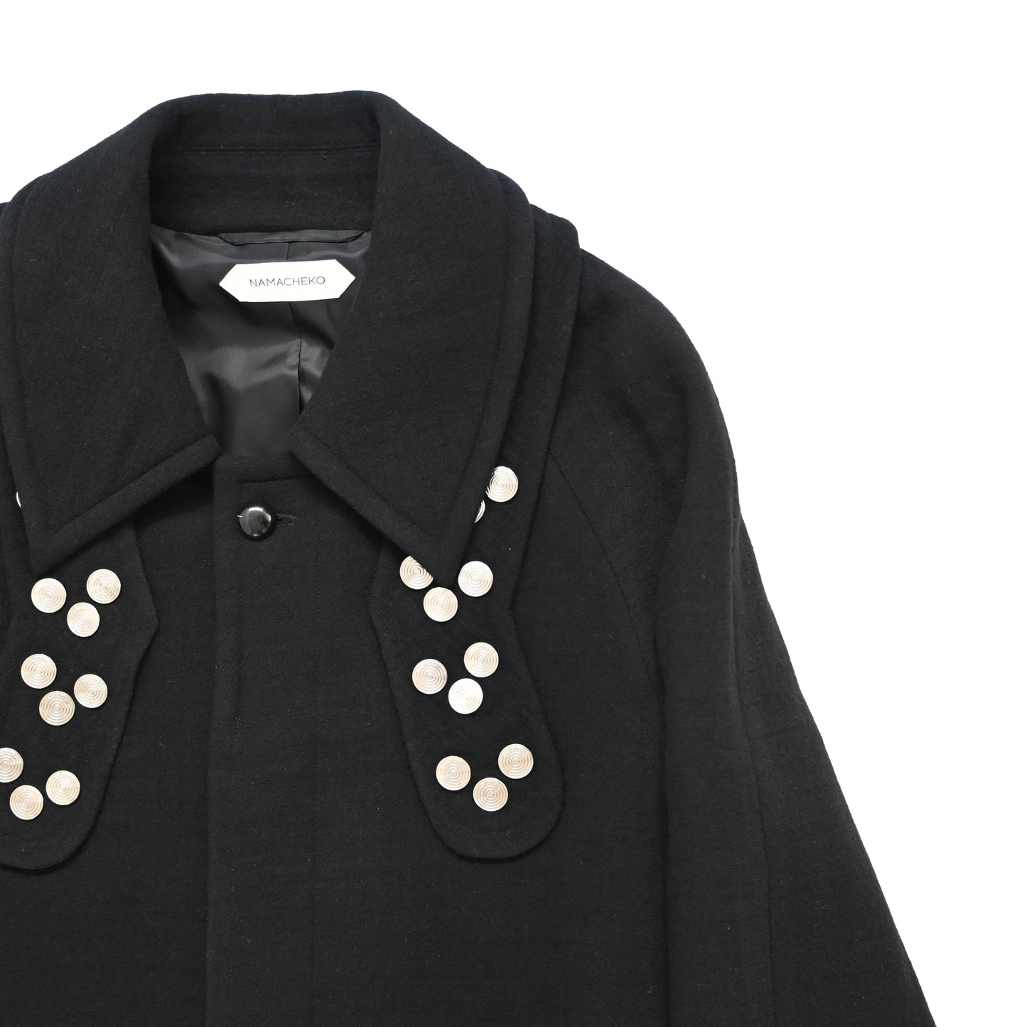 2022aw namacheko bayder embellished wool coat M
