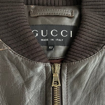 2000s gucci leather bomber jacket 52 by Tom ford