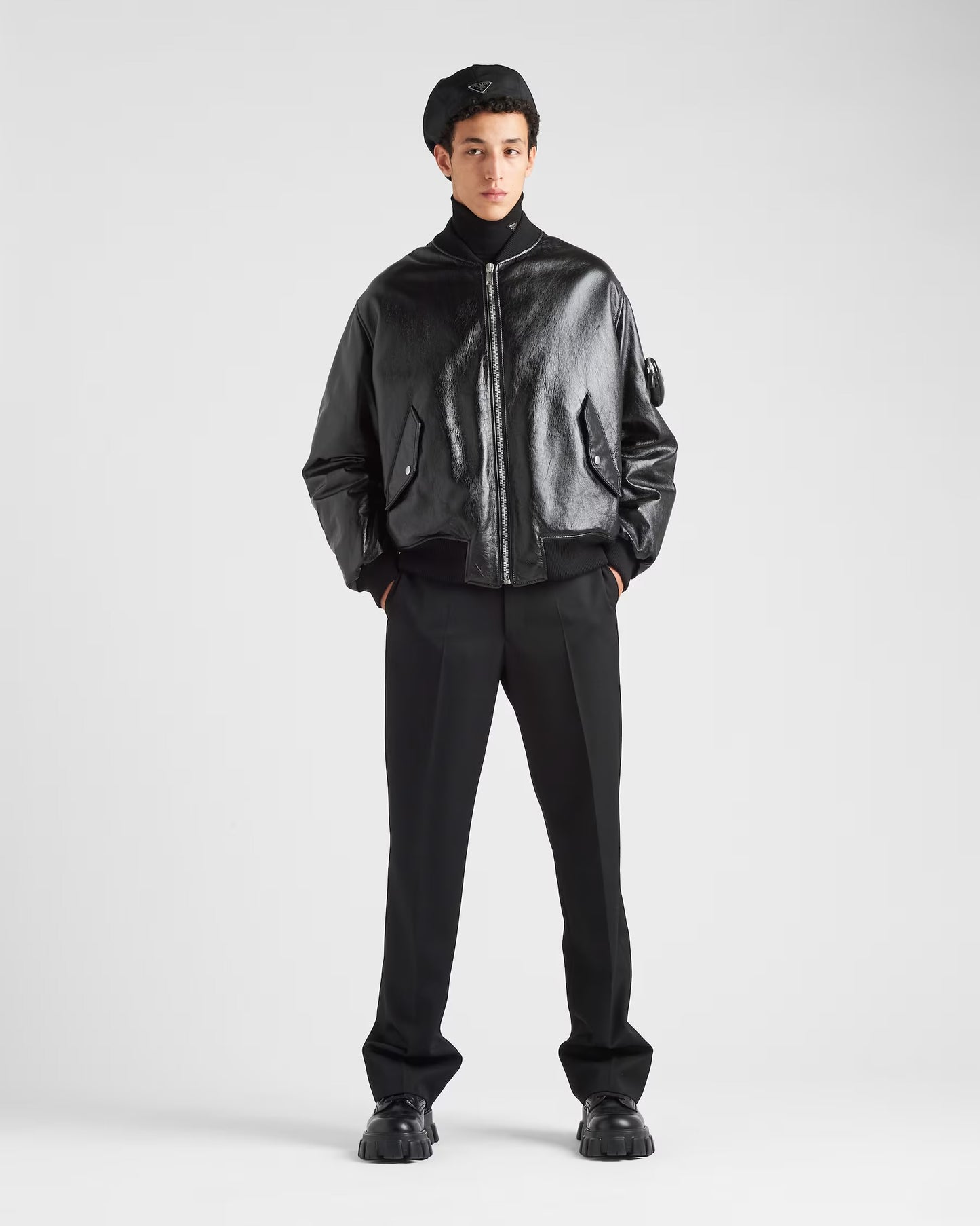 2021aw prada nappa leather bomber jacket 50 by raf simons