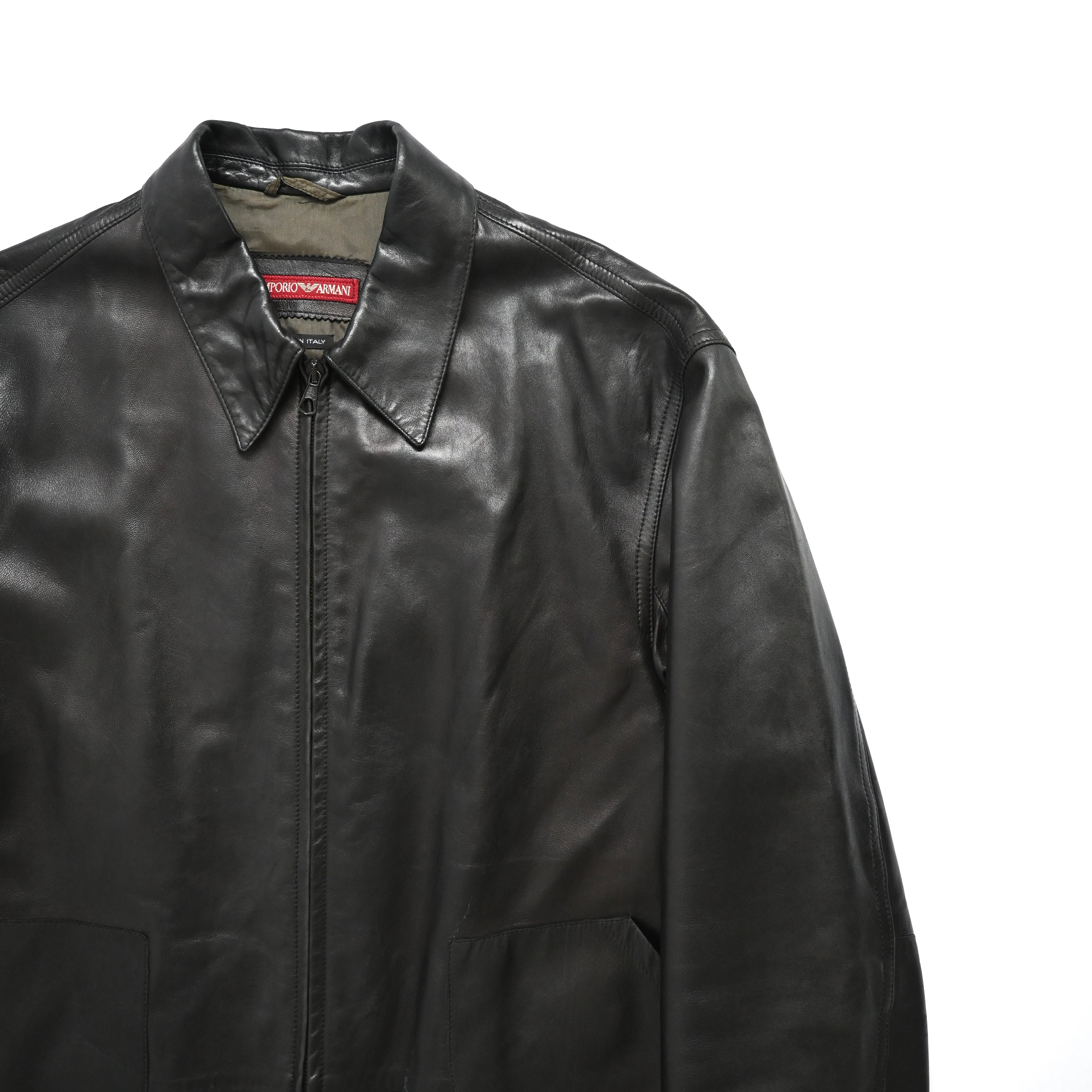 1990s emporio armani lamb leather jacket 52 – vexed_store