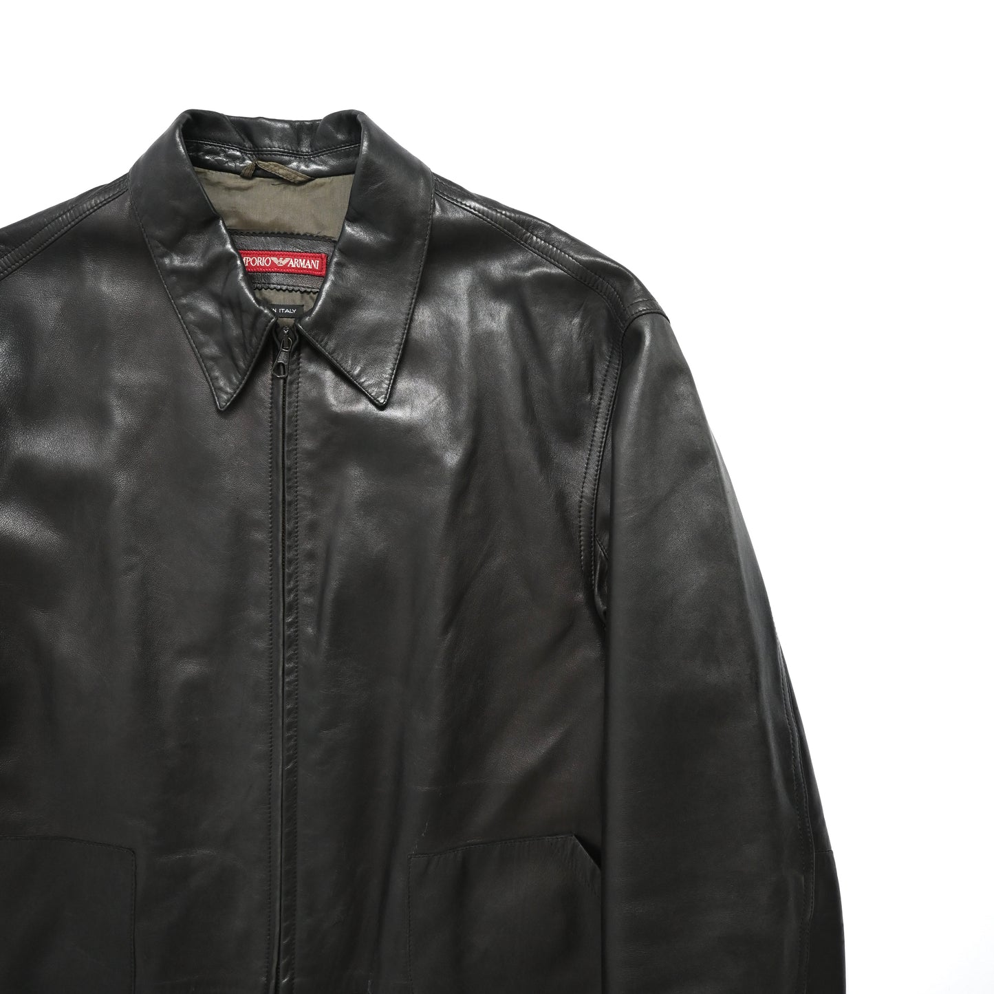 1990s emporio armani lamb leather jacket 52