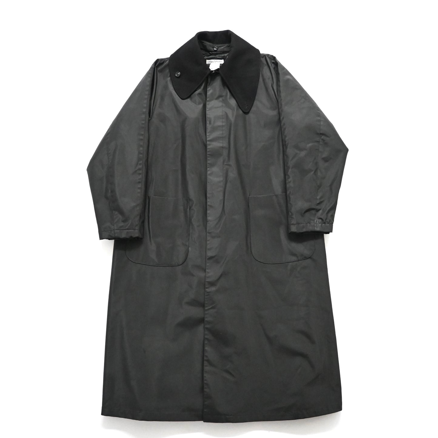 1996aw emporio armani detachable cotton collar vinylon long coat 52