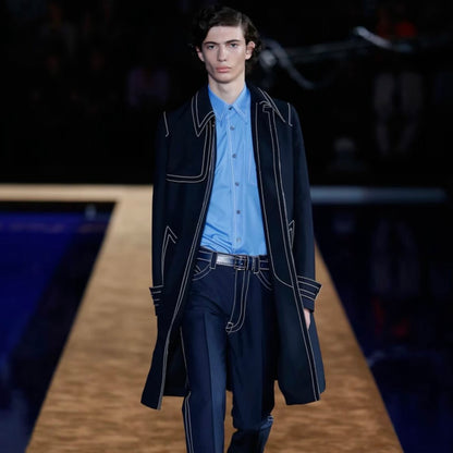 2015ss prada stitch cotton trench coat