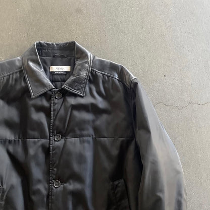 2000s prada leather docking bomber blouson XL