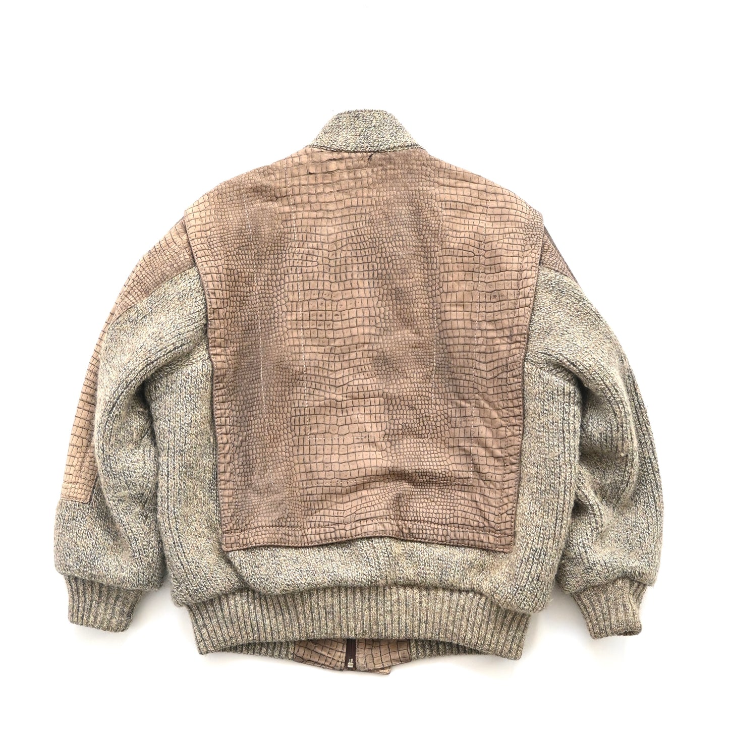 1980s givenchy leather docking wool jacket M