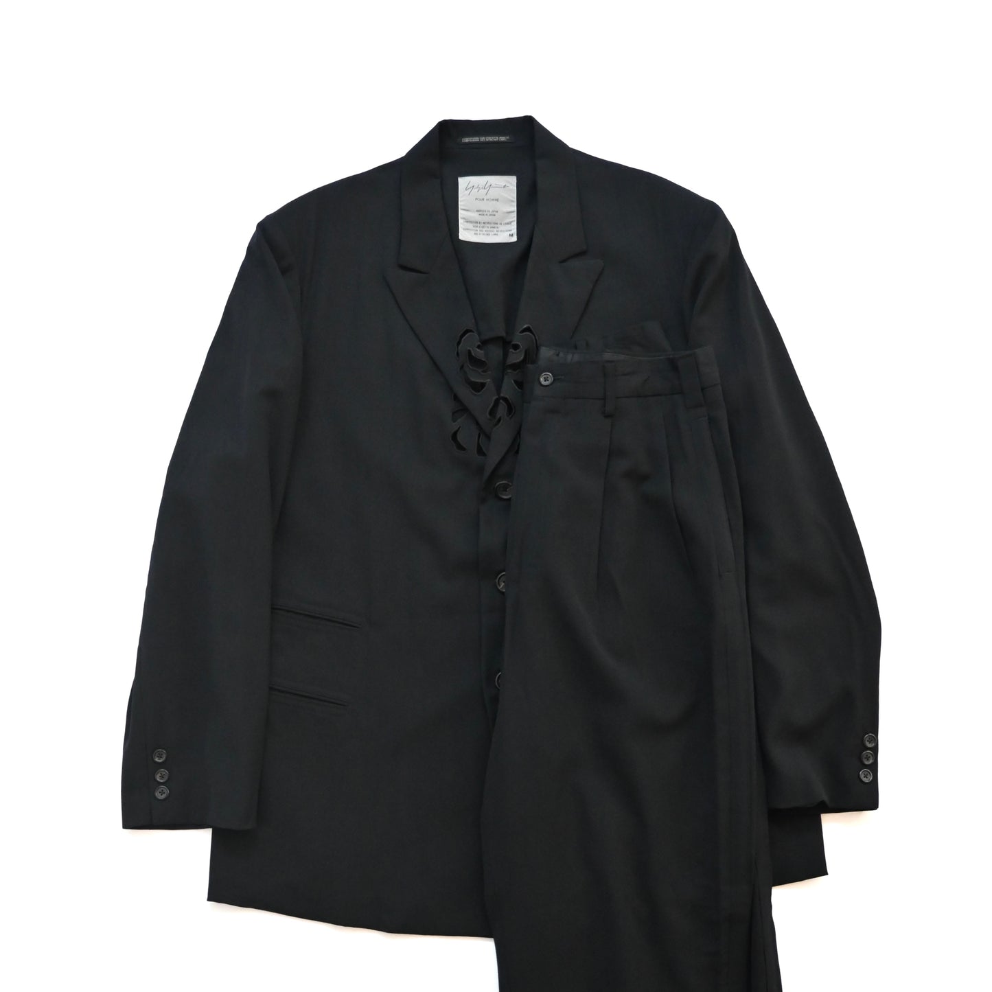 1996ss yohji yamamoto pour homme jacket M wool flower cutout coding set up M