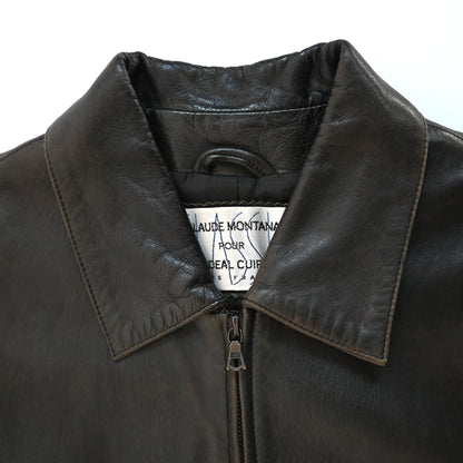1990s claude montana lamb leather jacket 48