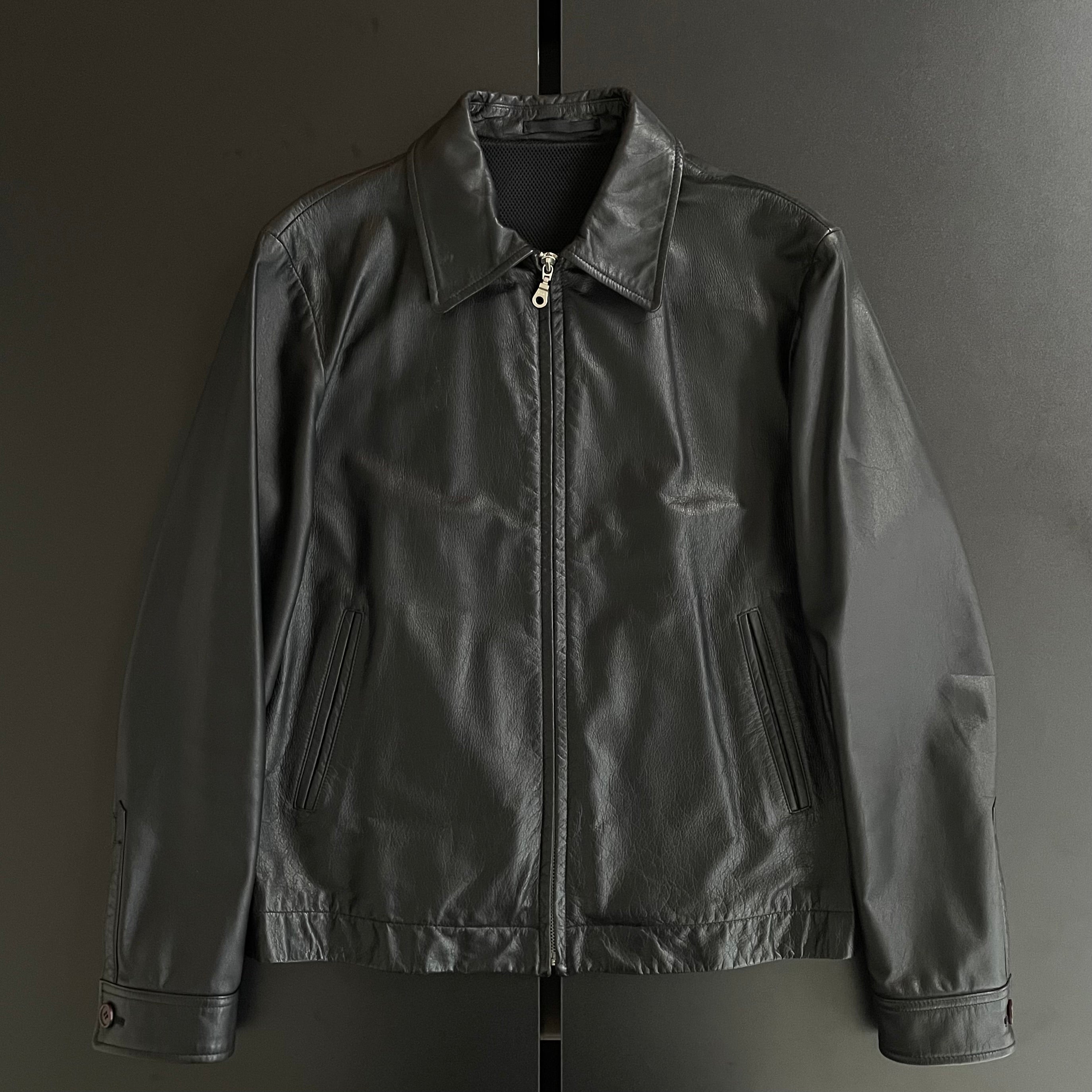 2004aw yohji yamamoto aar back zip leather jacket M – vexed_store