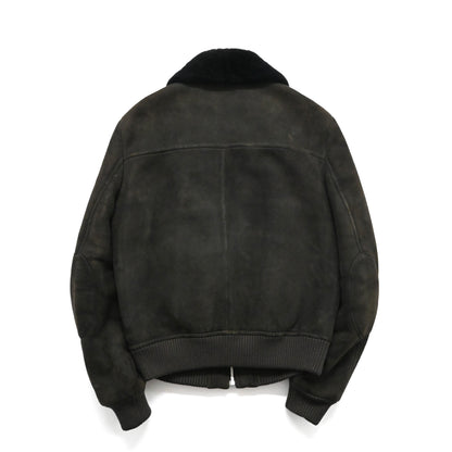 2019aw prada fur docking leather mouton jacket 46