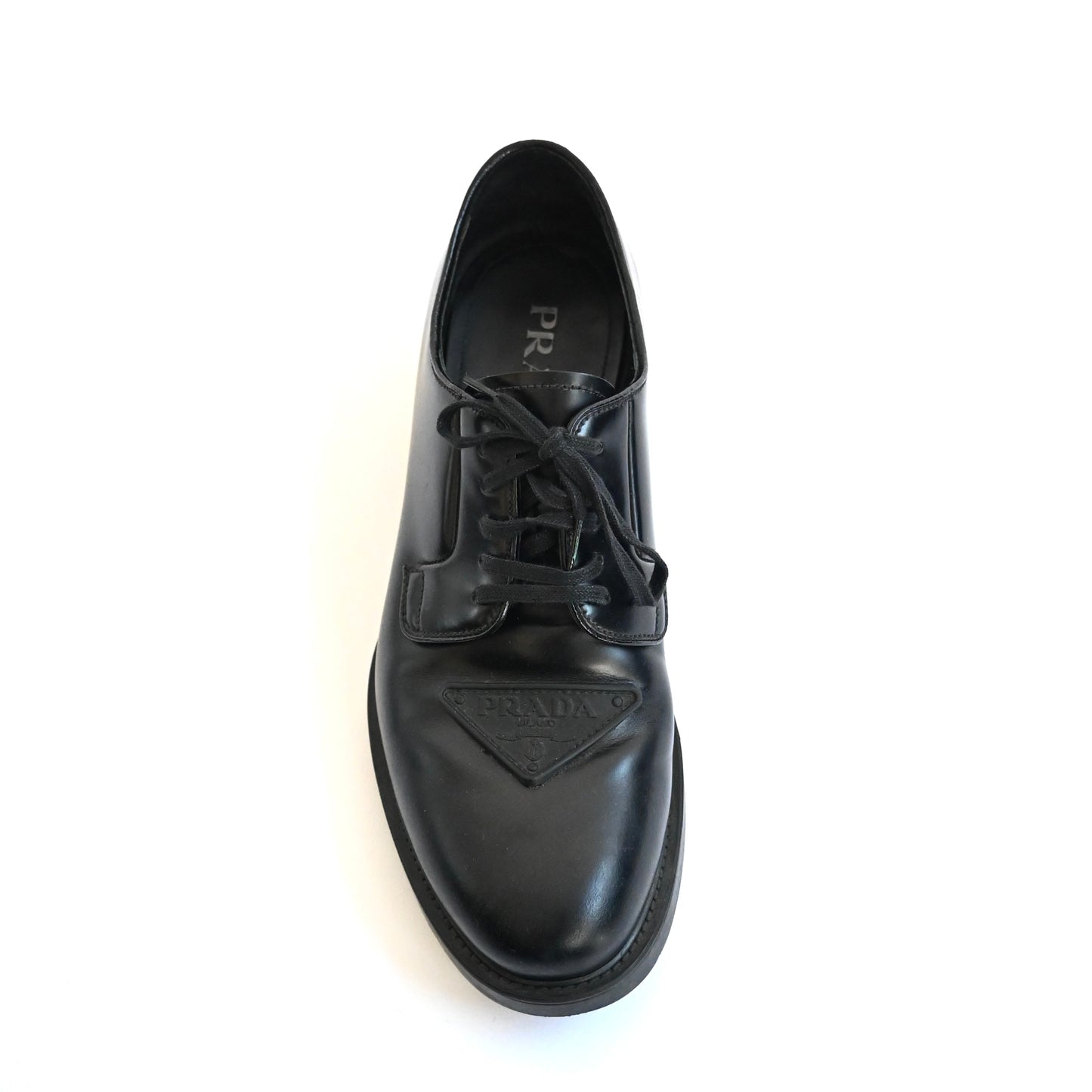 2022ss prada front logo leather shoes 6 1/2