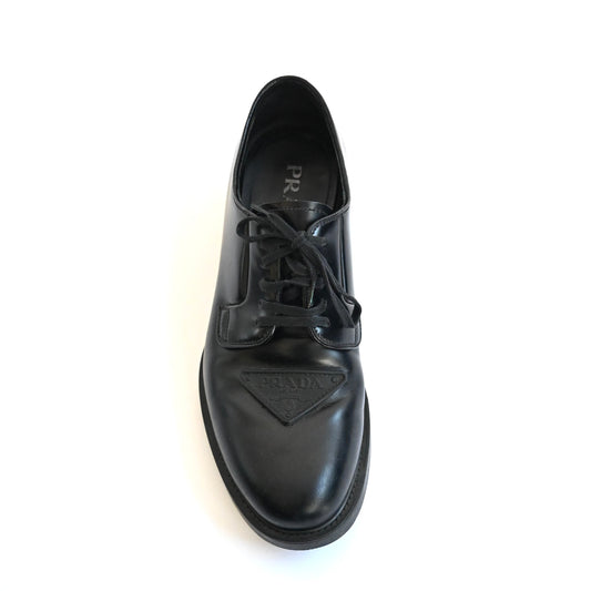2022ss prada front logo leather shoes 6 1/2