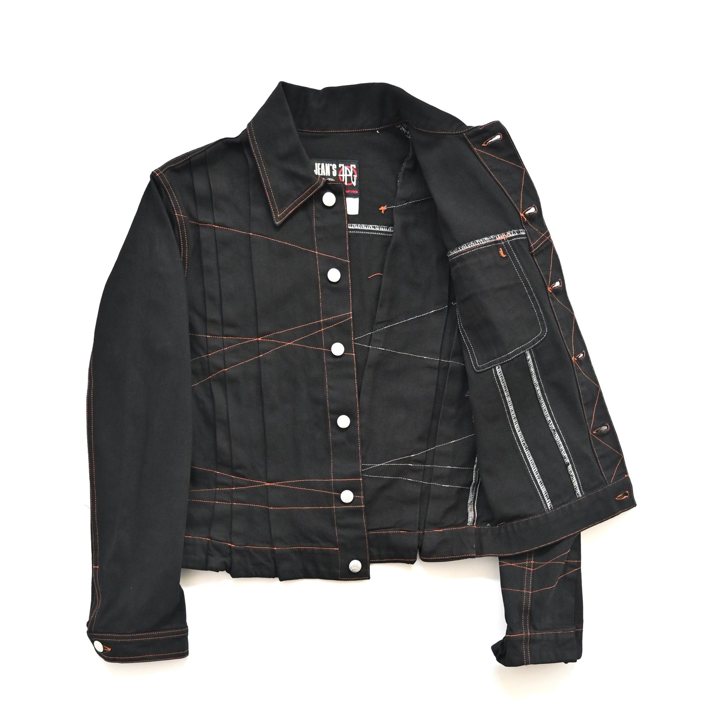 2000s jean paul gaultier folded panel denim jacket 46