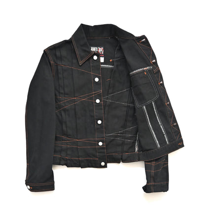 2000s jean paul gaultier folded panel denim jacket 46
