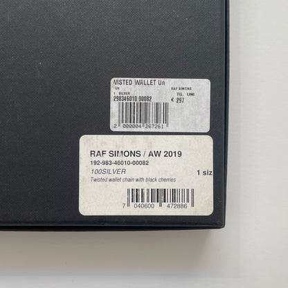 2019aw raf simons twisted black cherry wallet chain