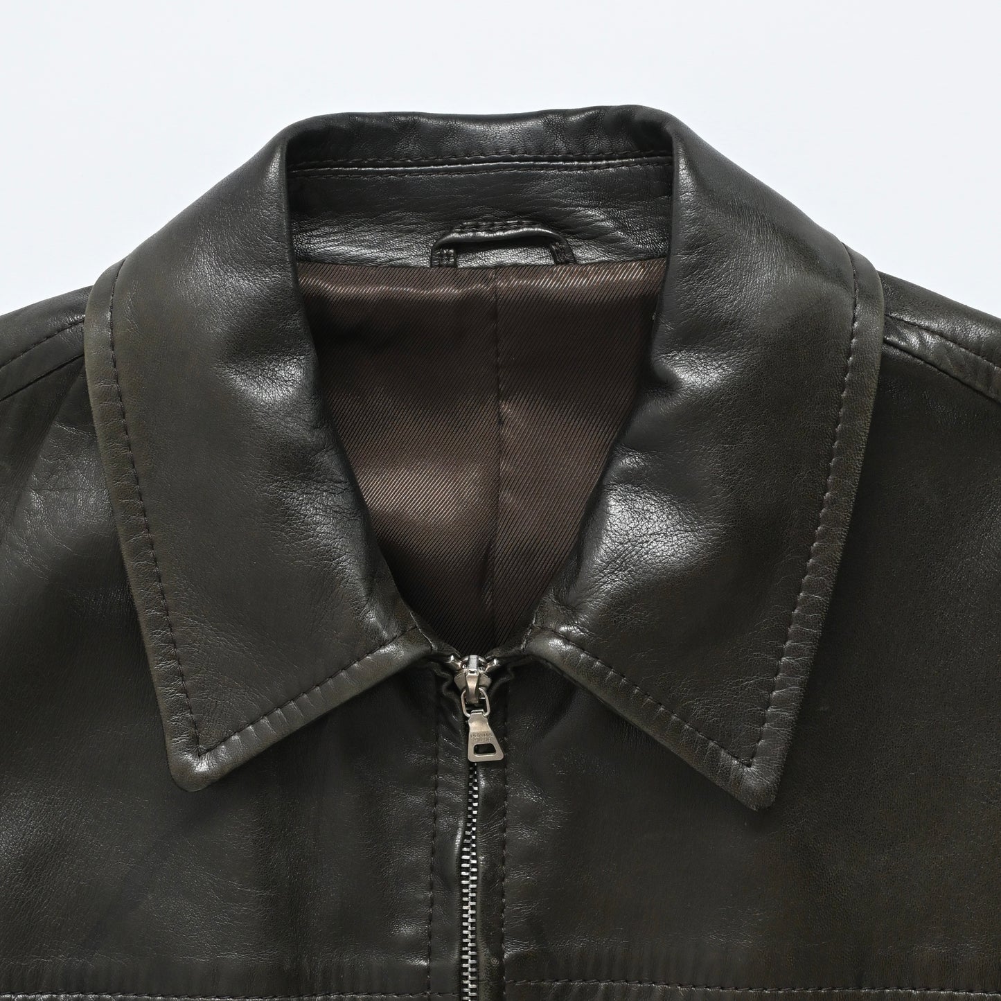 1990s prada lamb brown leather jacket 46